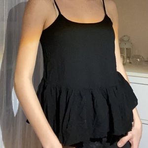 XS, Black peplum shirt